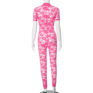 Nueva llegada ropa Womensexy Club Wear mameluco perspectiva encaje mono - Product Image 6
