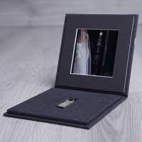 Vente en gros de cadres et de boîtes de rangement pour photos USB de mariage Étui USB de mariage en 3D gaufré à taille personnalisée