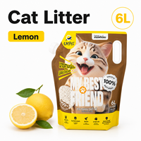 Pasir Kucing Bebas Debu, Menggumpal, Ringan 6L 7L, Pasir Kucing Tofu 1.5mm, Biodegradable, Pengontrol Bau, Dapat Dibuang di Toilet