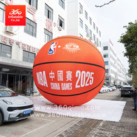 Ballons de basket-ball roses personnalisés géants gonflables Oxford Digital Party Supplies avec ventilateur pour les événements publicitaires extérieurs