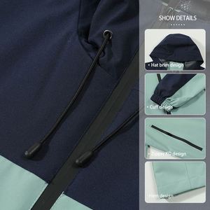 Custom Men Casual <b>Waterproof</b> Polyester Printing Hiking Windbreaker Outdoor <b>Waterproof</b> Softshell Rain Men's <b>Jacket</b> - Product Image 2