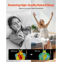 Housse de matelas ajustée en coton biologique anti-statique à 10 % de fibres d'argent, haute conductivité, pour un sommeil profond