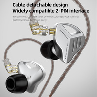 KZ ZVX 10MM 1DD Auricular dinámico Innovadora Tecnología Electrónica de división de frecuencia HiFi Rendimiento en el escenario Metal en la oreja