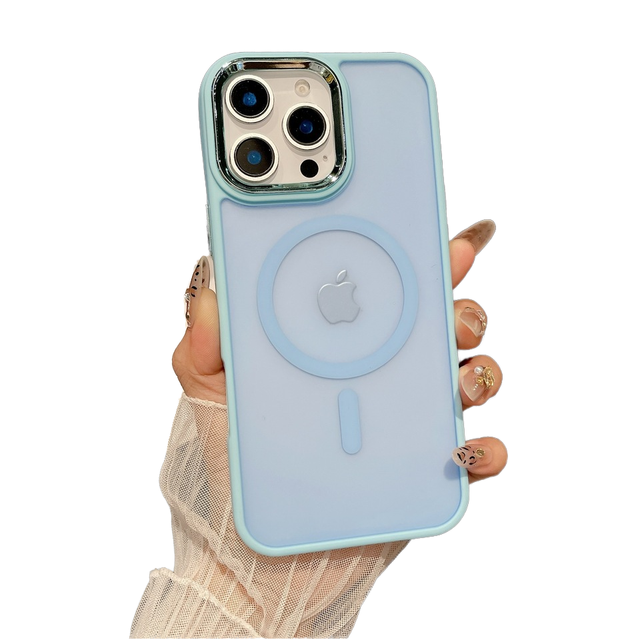 New Frosted Magnetic TPU Phone Case for iPhone 15 Pro Max 16 Plus 14 13 Luxury Large Hole Design Skin-Feel Hard Case by Apple