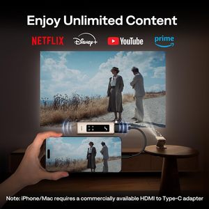 ตัวส่งสัญญาณ HDMI ไร้สาย Aurzen รองรับการถอดรหัส 4K ความละเอียด 1080P พร้อมไฟ LED แสดงสถานะ ระยะ 100 ฟุต 2.4G 5G สำหรับโปรเจคเตอร์ Zip โดยเฉพาะ - Product Image 5