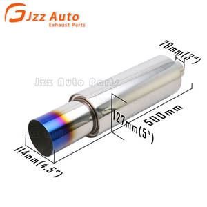 Модифицированный выхлопной патрубок из нержавеющей стали, глушитель для тюнинга, 76–114 мм, синий с эффектом обжига, универсальный спортивный глушитель - Product Image 2