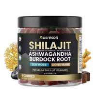 Gummies Halal SPL OEM 4-en-1 : Énergie et Soutien Immunitaire – Marque Privée – Ashwagandha, Shilajit, Mousse de Mer, Crinière de Lion