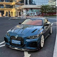 Kit carrosserie en fibre de carbone sèche pour BMW Série 4 G22 G23 G26, style SQ amélioré, comprenant lèvre avant, diffuseur, spoiler, jupes latérales et capot