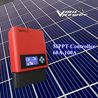 Contrôleur de charge solaire MPPT Vmaxpower 40A 12V/24V/48V à reconnaissance automatique avec écran LCD pour systèmes connectés au réseau