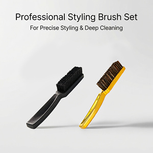 Brosse à cheveux professionnelle de haute qualité avec manche plaqué or et poils de sanglier doux pour le nettoyage des cheveux, accessoires pour salon de coiffure professionnel - Product Image 2