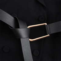 Vêtements pour femmes SHENZHU, nouvelle mode hiver 2024, robe décontractée à col tailleur avec ceinture décorative, 87070630