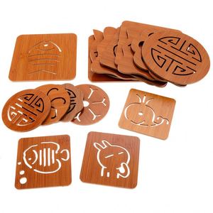 Posavasos de cocina con diseño de dibujos animados huecos, grueso, antiescaldaduras, aislante del calor, mantel individual, almohadillas para ollas, cuencos y tazas de té - Product Image 2