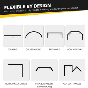รางผ้า<span class=keywords><strong>ม่าน</strong></span>ติดเพดานแบบตรงและโค้งงอได้มีความยืดหยุ่นสำหรับใช้ในบ้าน-สำหรับหน้าต่างสองชั้นและที่แบ่งห้อง - Product Image 3
