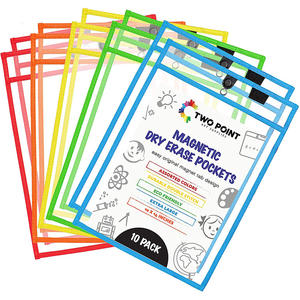 Pochettes écologiques réutilisables A4 pour documents, compatibles marqueur effaçable à sec, couleurs assorties, pour classe, étudiants, dossiers et portefeuilles - Product Image 4