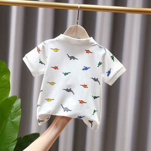 Dalla taglia 90 alla taglia 160, <span class=keywords><strong>polo</strong></span> a maniche corte con stampa di dinosauri per ragazzi, <span class=keywords><strong>t</strong></span>-shirt casual estiva in cotone con colletto per bambini per l'uso quotidiano - Product Image 4