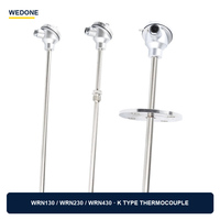 Capteur thermocouple de type K blindé avec câble isolé minéral flexible pour fours, fours à combustion et équipements de traitement thermique