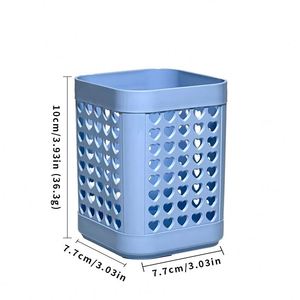 Minimalist Plastic Square Desktop Organizer-Multifunctional <b>Pen</b> Holder Storage <b>Box</b> (8*8*10) for Office Supplies Students Home - Product Image 3