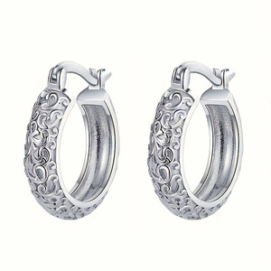 Orecchini a Cerchio con Texture a Vite, Unisex, Minimalisti, per Uso Quotidiano, Accessori per Orecchie - Product Image 5
