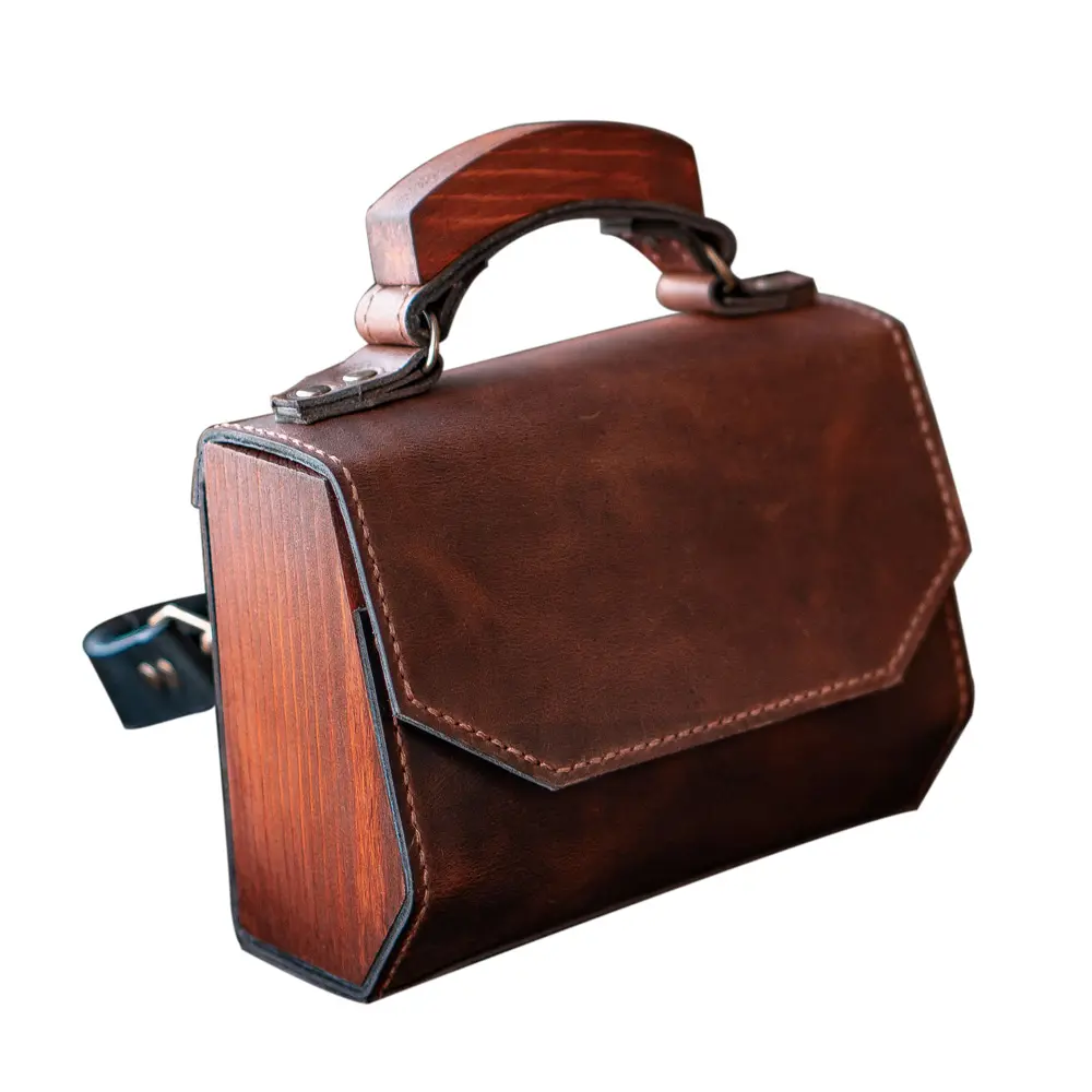 Wine Red wooden genuine leather luxury women famous brands designer money purses Handbags