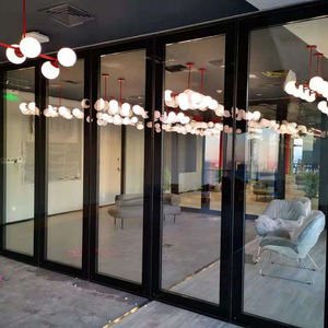 Cloison mobile moderne en aluminium à rail suspendu en gros |   Panneau de bureau mobile en verre coulissant à double vitrage insonorisant - Product Image 1