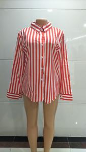 قميص مخطط بأكمام طويلة كاجوال موضة الشارع الجديدة ، قميص صيفي خفيف الوزن ، قميص غير رسمي بصف صدر واحد - Product Image 4