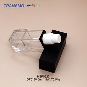 Flacon de lotion cosmétique vide personnalisé de 30 ml, flacon de lotion en plastique carré pressé, flacon de pompe à lotion, flacon pulvérisateur, tube, étiquette privée - Product Image 1