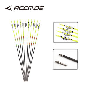 <span class=keywords><strong>6</strong></span>/12 pz Frecce in Carbonio Puro ID 4.2mm 32 Pollici Spine 400 500 600 700 800 900 1000 con Aletta a Spirale da 1.8 Pollici per Tiro con l'Arco e Caccia - Product Image 3