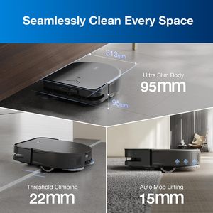 สำหรับหุ่นยนต์ดูดฝุ่น ECOVACS รุ่น DEEBOT X5 PRO Omni พร้อมแท่น All-in-one แรงดูด 12.800Pa 150 ℉   การล้างพื้นด้วยน้ำร้อน - Product Image 4