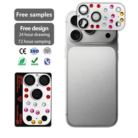 Protection d'objectif d'appareil photo en verre trempé coloré effet diamant en aluminium pour iPhone 17 Pro Max (film de protection arrière)