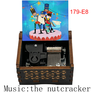 Boîte à <span class=keywords><strong>musique</strong></span> à manivelle en bois, <span class=keywords><strong>casse</strong></span>-<span class=keywords><strong>noisette</strong></span> antique, prête à être expédiée, artisanat pour filles, fils, parents, amis, cadeau de Noël - Product Image 1