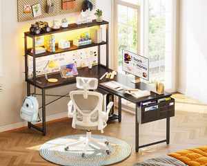 High-Durability Modern Wood Gaming Desk Computer <b>Table</b> Racing Style Office Workstation with Dedicated CPU Stand - Product Image 1