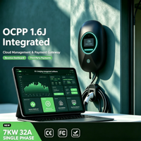 Borne de recharge murale intelligente pour VE 7kW de type 2, compatible OCPP, RFID, WiFi, contrôle par application, étanche IP65, certifiée CE FCC, garantie 18 mois, directement de l'usine OEM