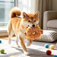 Peluche personnalisée haut de gamme en forme de bagel, jouet à mâcher doux et durable pour chiens et chats, jouet en peluche avec votre propre design