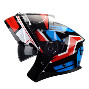 หมวกกันน็อครถจักรยานยนต์เลนส์คู่แบบเปิดปิดเต็ม<span class=keywords><strong>หน้า</strong></span>ปรับแต่งโลโก้ได้สไตล์ใหม่ - Product Image 3