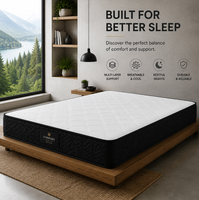 Matelas Premium Moderne Minimaliste avec Housse Matelassée Douce, Mousse de Soutien Haute Densité, Confort Respirant, Cadre en Bois Écologique pour