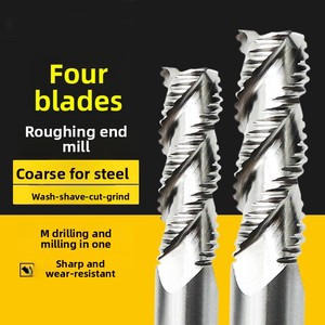 High Speed 3 and 4 Flutes Cobalt Roughing <strong>End</strong> <strong>Mill</strong> 4 mm Router Bit Router Bits for for Efficient Aluminum Cutting - Product Image 1