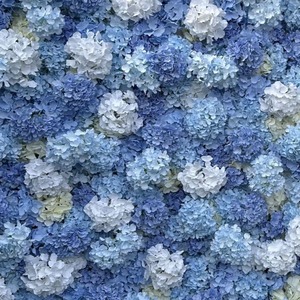 8X8 Roll up Blue <strong>Flower</strong> Panels Backdrop with Stand <strong>Artificial</strong> <strong>Hydrangea</strong> <strong>Flower</strong> Wall for Mall Window Events Decorations - Product Image 3