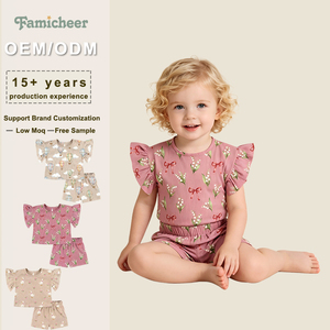 Pijama de Verano para Niña Pequeña, 100% Algodón, Diseño Corto, Body para Bebé, Hermoso Mono con Volantes - Product Image 1