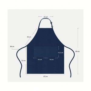 Wholesale Custom Retro Style Half Waist <b>Kitchen</b> Bib <b>Apron</b> Restaurant Staff Uniforms with Printed & Embroidered Logo - Product Image 3