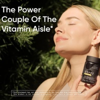 Vitamine D3 & K2 Végétalienne en Capsule Végétale avec Huile de Coco MCT MK-7 Favorise la Santé Osseuse et l'Immunité