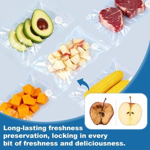 Bolsas de Vacío de Plástico PE Huamaohengchun con Válvula de Aire, 8 Piezas de 10 y 11 Pulgadas, Reutilizables, Libres de BPA, Bolsas Resistentes para Almacenamiento de Alimentos - Product Image 4