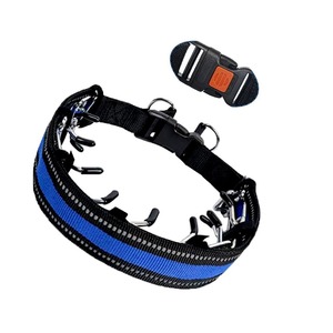 Cadena Desmontable de Acero Inoxidable para Entrenamiento Canino, Estimulador para <span class=keywords><strong>Collar</strong></span> de Corrección Comportamental de Mascotas con Cierre de Hebilla de Tela de Nylon - Product Image 1