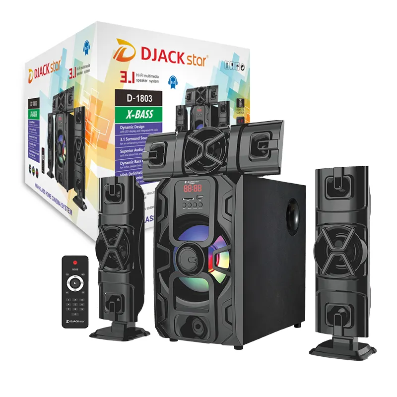 DJACK STAR D-1803-altavoz para cine en casa, dispositivo con sonido y luces