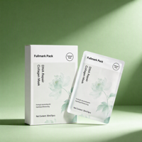 Sachet cosmétique personnalisé à trois soudures pour emballage de masques faciaux, pochette plate en PET/PE avec encoche de déchirement