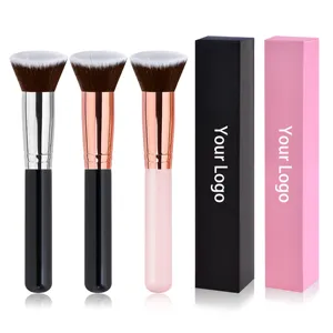 BUEYA MAKE YOUR LOGO 2022 New Arrival Best FLAT Foundation round makeup brush Flat Top kabuki private label foundation brush