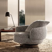 Fauteuil inclinable simple en tissu bouclé blanc nordique avec structure en acier inoxydable, design moderne pour salon, appartement, hôtel