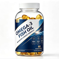 Cápsulas de Aceite de Pescado Omega-3 6 9 EPA DHA de Marca Privada, 500mg 1000mg, Ácidos Grasos Halal para el Cuidado Diario de la Nutrición, Venta al Por Mayor