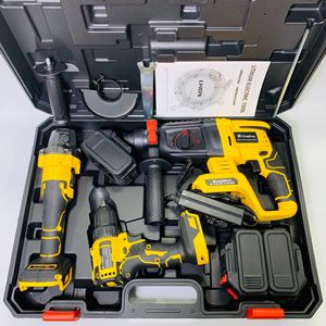 Sets of 3pcs <b>Power</b> <b>Tools</b> Combination Set Lithium Hammer Brushless Angle Cordless Impact Drill Kits Yellow MT100 - Product Image 1