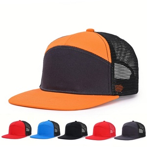 Custom Cotton Snapback Hat Blank Flat Brim Baseball <b>Cap</b> Adjustable Mesh Back <b>Trucker</b> Hats <b>for</b> <b>Men</b> Women Wholesale Bulk <b>Caps</b> - Product Image 1