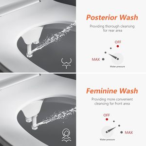 Ultra-sottile doppio ugello in plastica Bidet seduta Non elettrico spruzzatore di acqua dolce regolabile pressione dell'acqua per servizi igienici esterni - Product Image 5